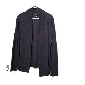 Eileen Fisher Wool Cardigan Sz L Italian Yarn Long Sleeve Capsule Casual Comfort